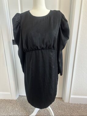 Classic Black Puff-Sleeve Women’s Dress